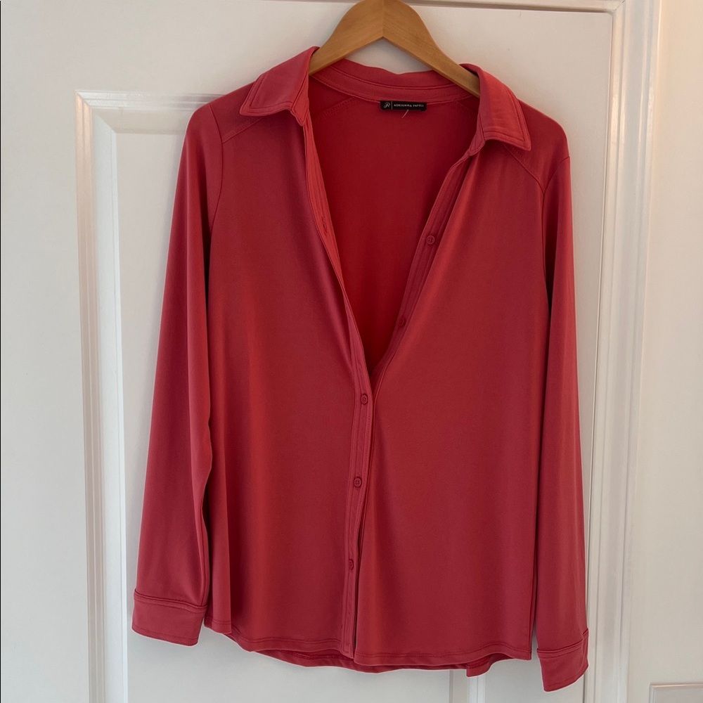 Adrianna Papell Coral Button-Down Shirt